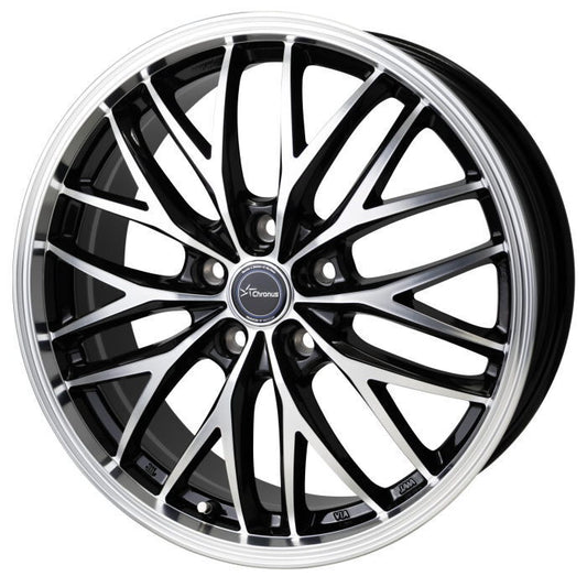 DUNLOP GRANDTREK PT3 205/70R15 96H Chronus CH-113 Metallic Black Polish 15 Inch 6J+43 5H-100 Summer Set of 4 [x1202503971]