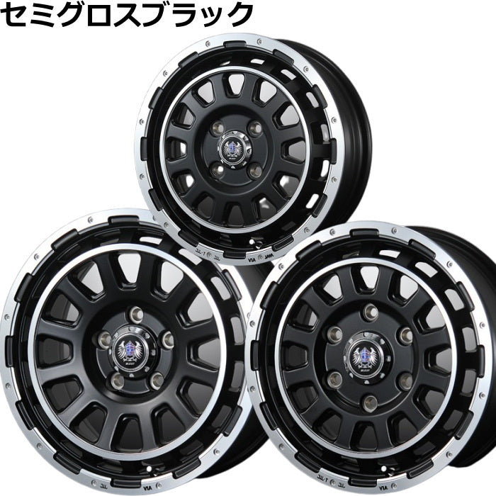 DUNLOP GRANDTREK PT5 215/70R15 98H Bahns Tech DH Stream Semi-gloss Black 15 inch 6J+45 6H-139.7 Summer Set of 4 [u1202522581]