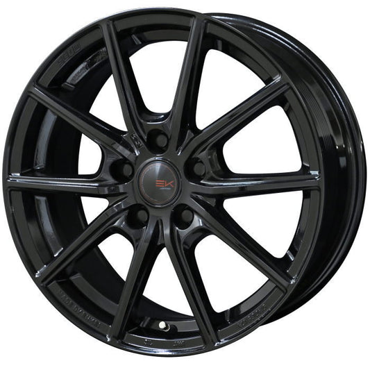 DUNLOP GRANDTREK PT3 205/70R15 96H ENKEI SEIN EK Solid Black 15 Inch 6J+45 5H-100 Summer Set of 4 [1202494391]