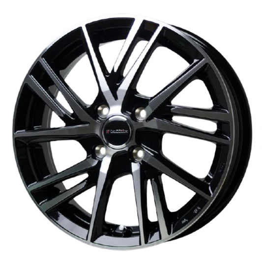 YOKOHAMA iceGUARD8 IG80 165/65R15 81Q Laffite LW-06II Black Polish 15 inch 4.5J+45 4H-100 Studless Set of 4 [g1202521431]
