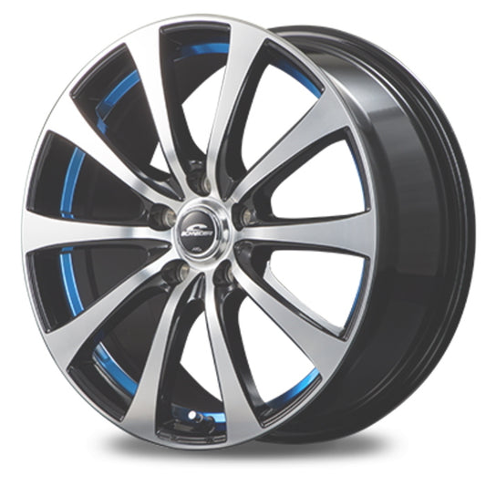 Commercial product DUNLOP GRANDTREK AT5 OWL 205/70R15 96T SCHNEIDER RX-01 Black Polish/Blue 15 inch 6J+45 5H-100 Summer 4 pieces [t1202537409]