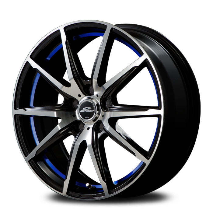 Commercial product DUNLOP GRANDTREK AT5 OWL 205/70R15 96T SCHNEIDER RX-02 Black Polish/Blue 15 inch 6J+45 5H-100 Summer 4 pieces [q1202535946]