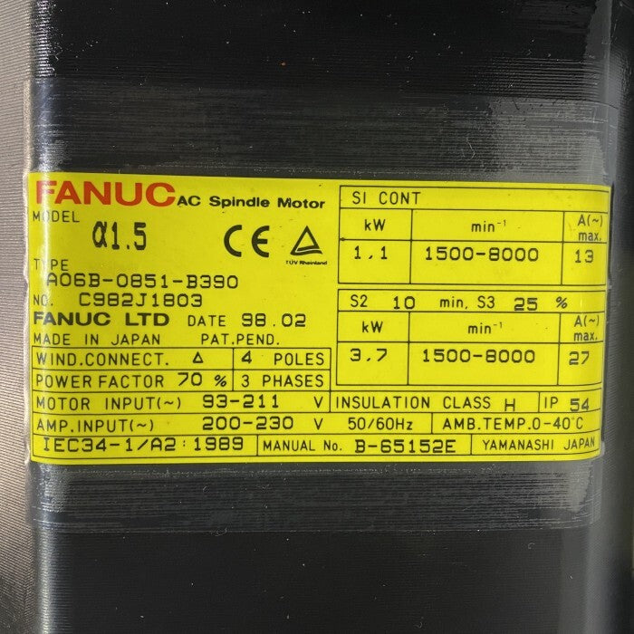 FANUC A06B-0851-B390 AC Spindle Motor [u1208185391]