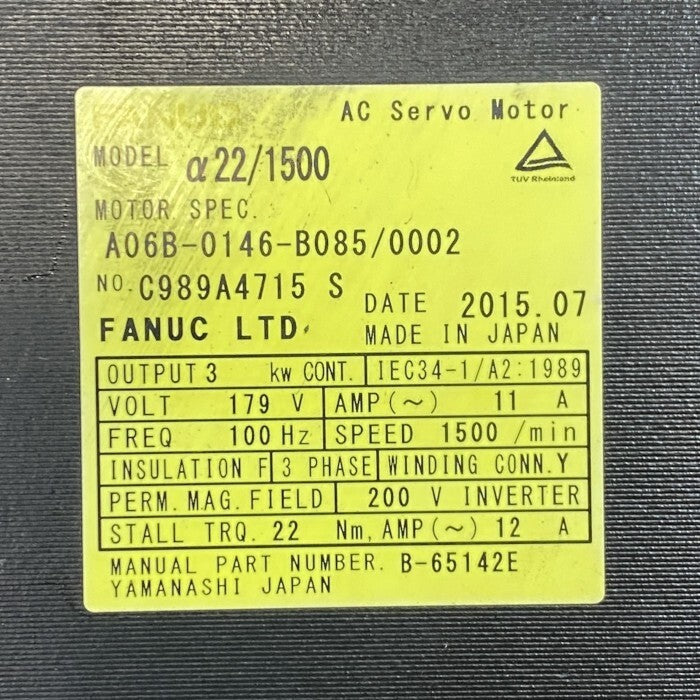FANUC A06B-0146-B085/0002 Servo Motor [x1208171312]
