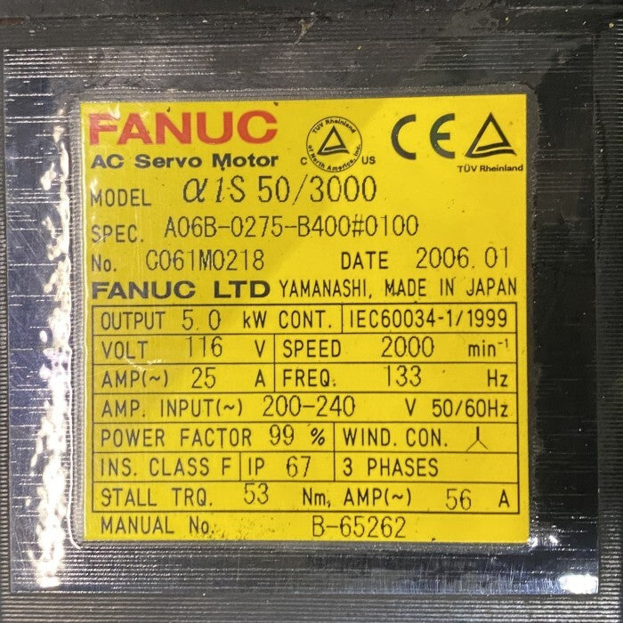 FANUC A06B-0275-B400#0100 AC Servo Motor [p1214957909]