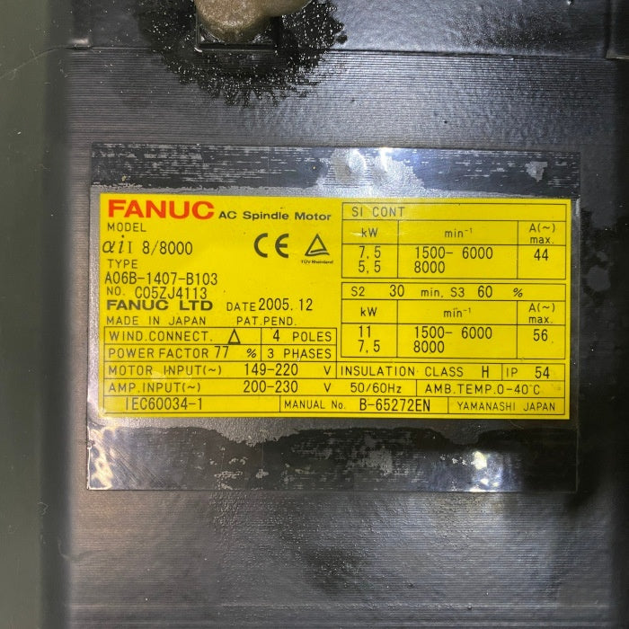 FANUC A06B-1407-B103 AC Spindle Motor [e1214956327]