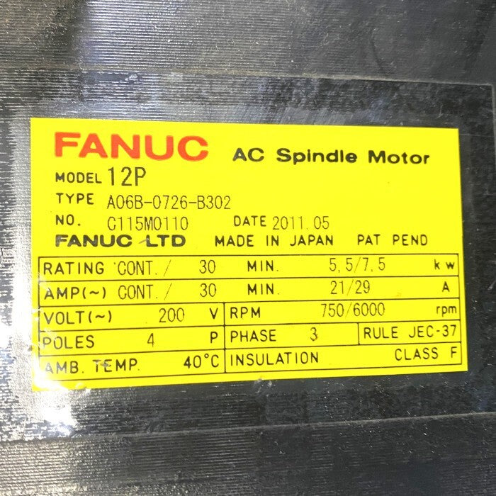 FANUC A06B-0726-B302 AC Spindle Motor [g1242943104]