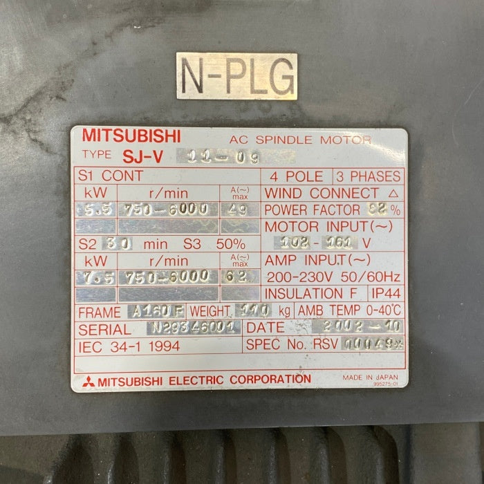 Mitsubishi Electric SJ-V11-09 AC Spindle Motor [1242931894]