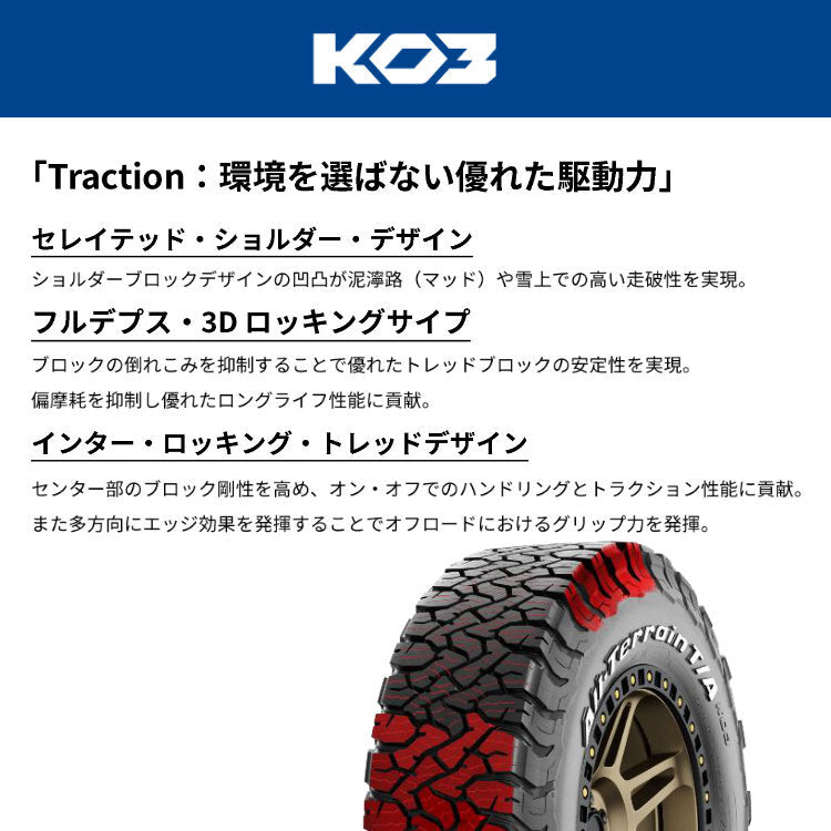 KYOHO Circular C10X 15x6.0J Wheels BFGoodrich All Terrain T/A KO3 195/80R15 for Hiace 200 Series [b1190410278]