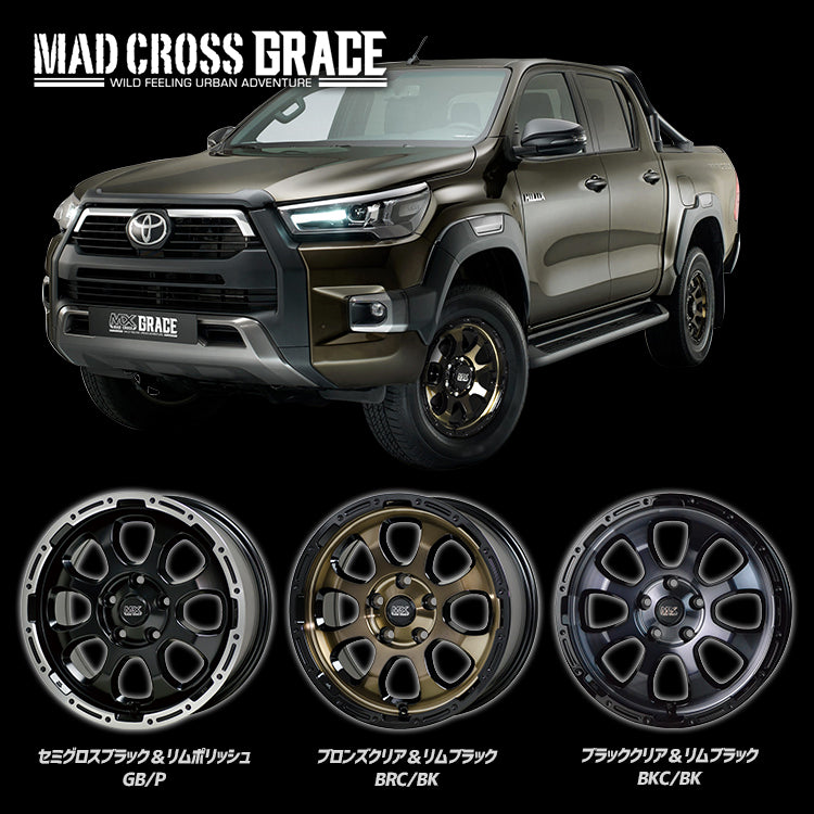 2024 Studless Set of 4 MADCROSS GRACE 16x6.5J 6/139.7+38 BRC/BK TOYO OBSERVE GSi-6 GSi6 215/70R16 Hiace 200 series HIACE [1210002396]