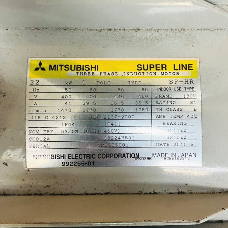 MITSUBISHI SF-HR General Purpose Motor 30HP 22kW Totally Enclosed External Fan Type [r1218406706]