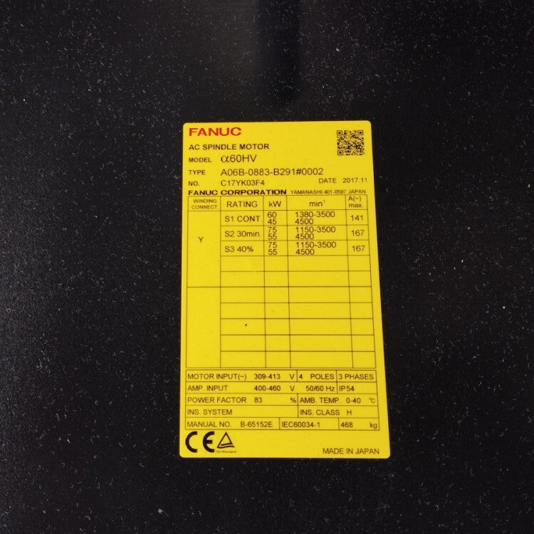 FANUC A06B-0883-B291 AC Spindle Motor 400V 4P (open box) [v1219134982]