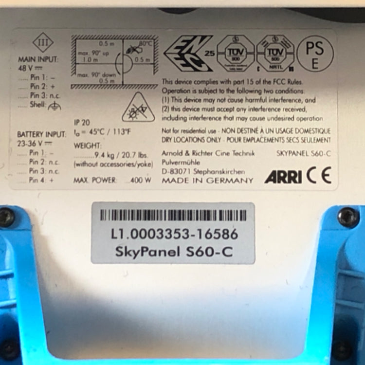 ARRI SkyPanel S60-C LED Light with V-Mount Battery Adapter Plate [m1235801002]