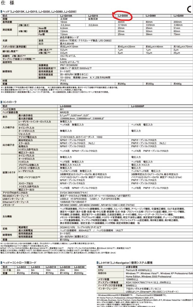Keyence LJ-G5000 2D Laser Displacement Sensor Controller with LJ-G030 Head and Monitor [r1236509222]