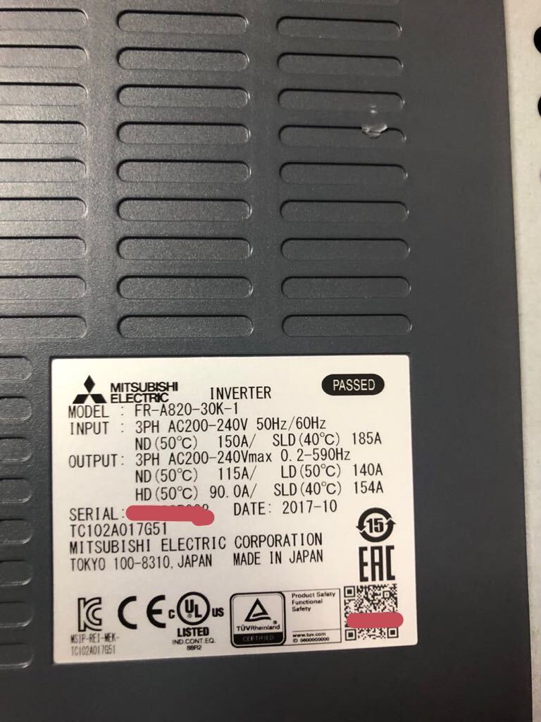 Mitsubishi Electric FR-A820-30K-1 Inverter [m1172901299]