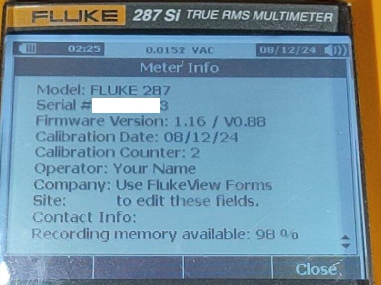 Fluke 287Si Digital Multimeter Calibration Documents Genuine Test Leads Soft Case Included [x1148945594]