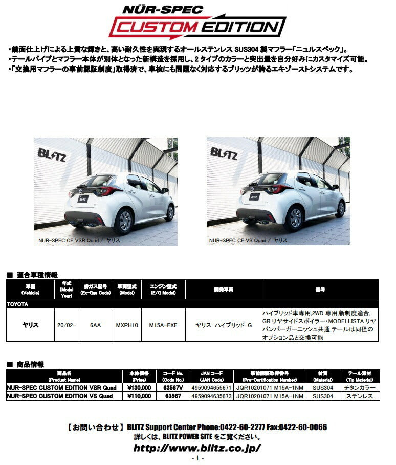 BLITZ MXPH10 Muffler Stainless Steel NUR-SPEC CUSTOM EDITION [u1073852277]