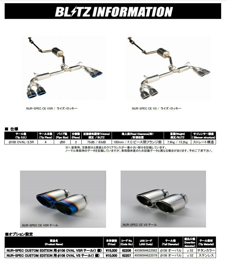 BLITZ A210A Muffler Stainless Steel NUR-SPEC Custom Edition [1073852937]