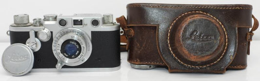 Leica IIIf Rangefinder Camera Leitz Elmar f=5cm 1:3.5 Lens Marumi UV Filter Genuine Leather Case [l1211416132]