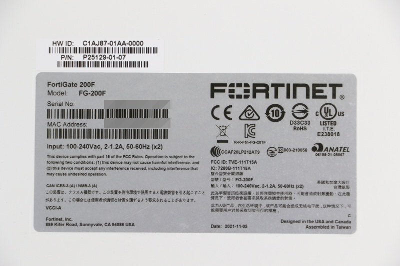 Fortinet Fortigate-200F Firewall License Valid Until 2027 [l1219809103]