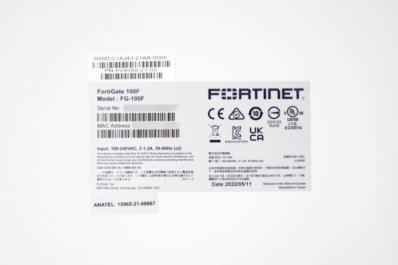 Fortinet FortiGate-100F FG-100F Firewall [n1238284744]