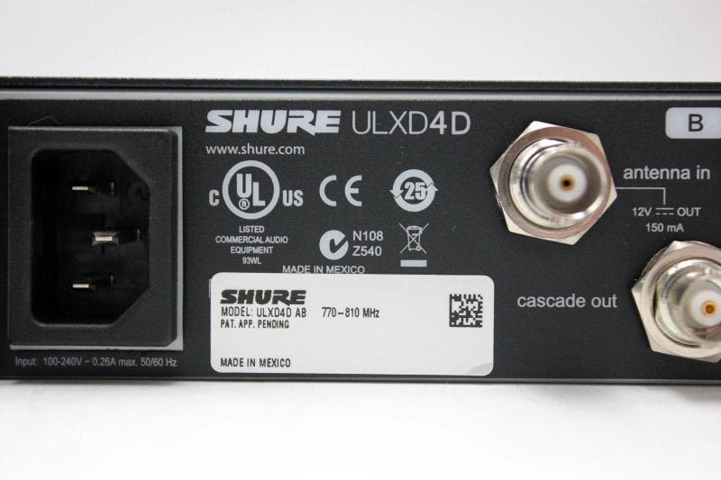 SHURE ULXD4D Dual Channel Digital Wireless Receiver 482mm x 42mm x 274mm [f1247704186]