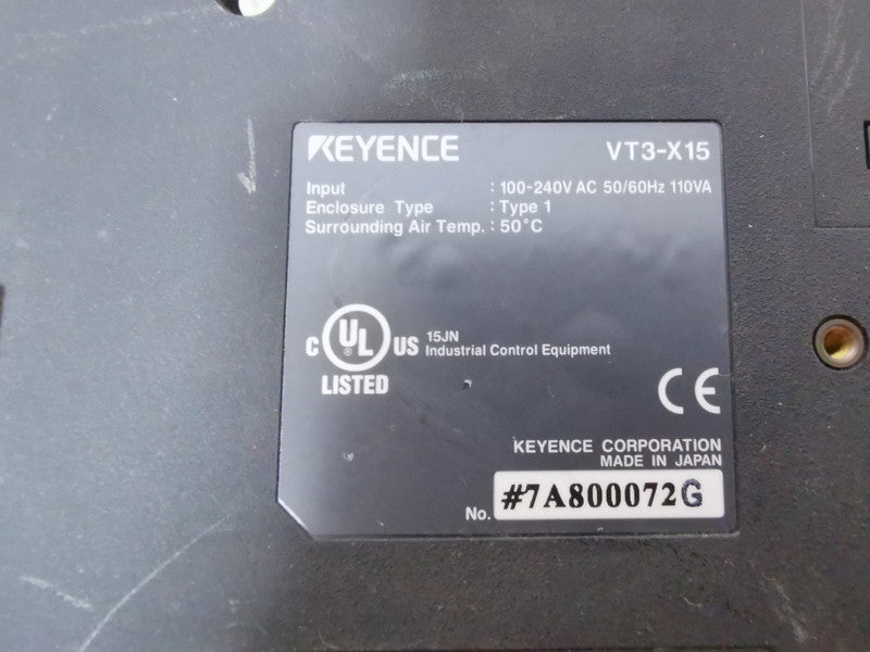 Keyence VT3-X15 Touch Panel 15 inch XGA TFT Color [r1080118322]