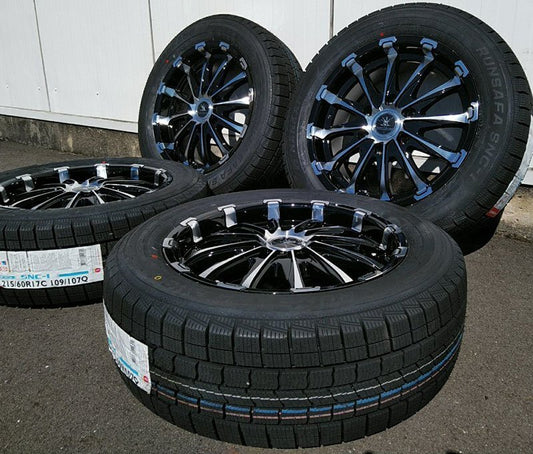 Studless Hiace 200 Series New Set of 4 Vehicle Inspection Compatible Nankan SNC-1 215/60R17 BD12 17 Inch [e1203187052]