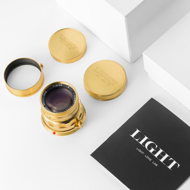 LIGHT LENS LAB M 50mm f/2 Rigid Camera Lens Leica M Mount Brass Gold [j1184030054]