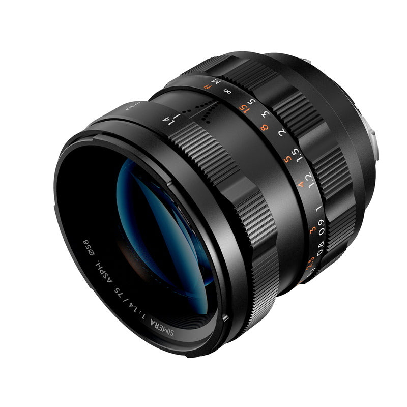Simera 75mm f/1.4 ASPH Medium Telephoto Lens Leica M Mount Black [1212826951]