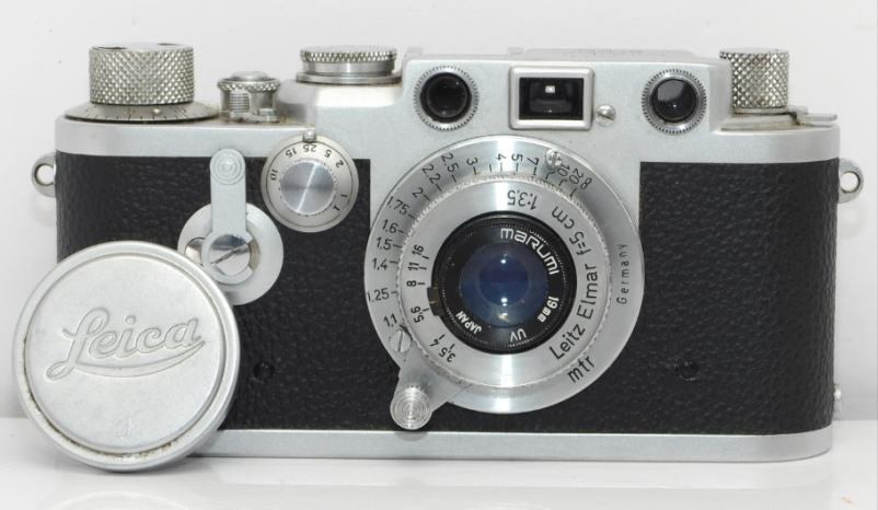 Leica IIIf Rangefinder Camera Leitz Elmar f=5cm 1:3.5 Lens Marumi UV Filter Genuine Leather Case [l1211416132]