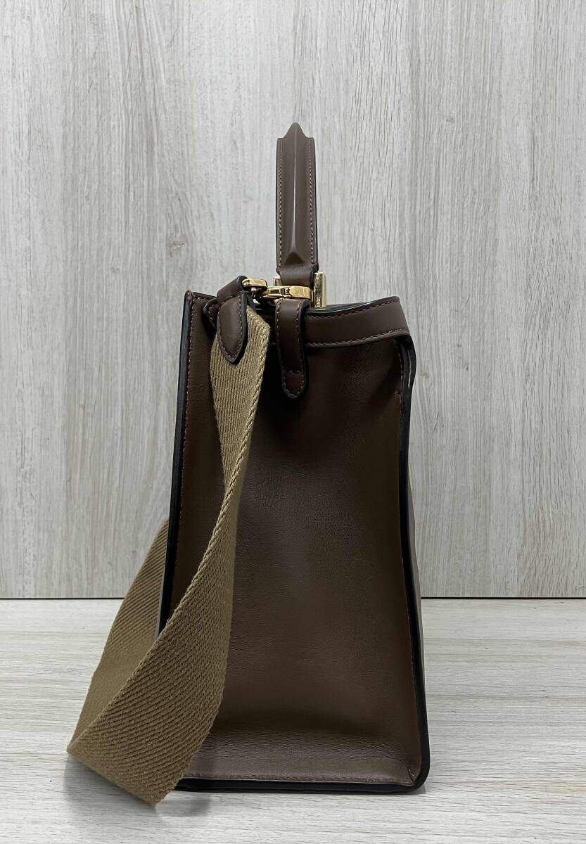 Fendi Peekaboo X-Lite Medium Shoulder Bag Brown with Dust Bag and Certificate [h1220610476]