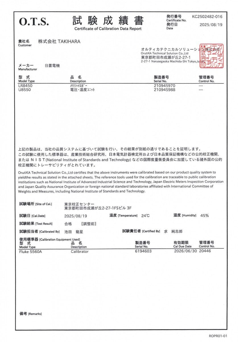 Hioki LR8450 Memory Highlogger S/N:210945970 [r1198910782]