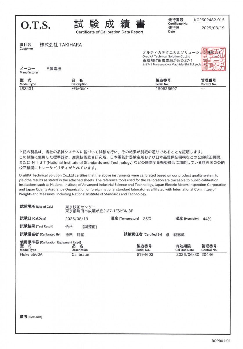 Hioki LR8431 Memory High Logger 10ch [q1198918630]