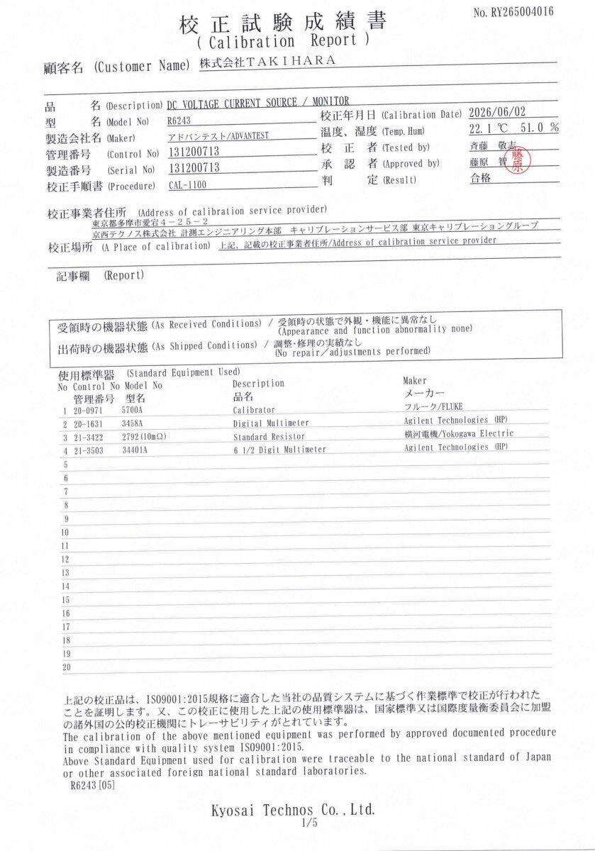 Advantest R6243 DC Voltage Current Source [n1239137642]