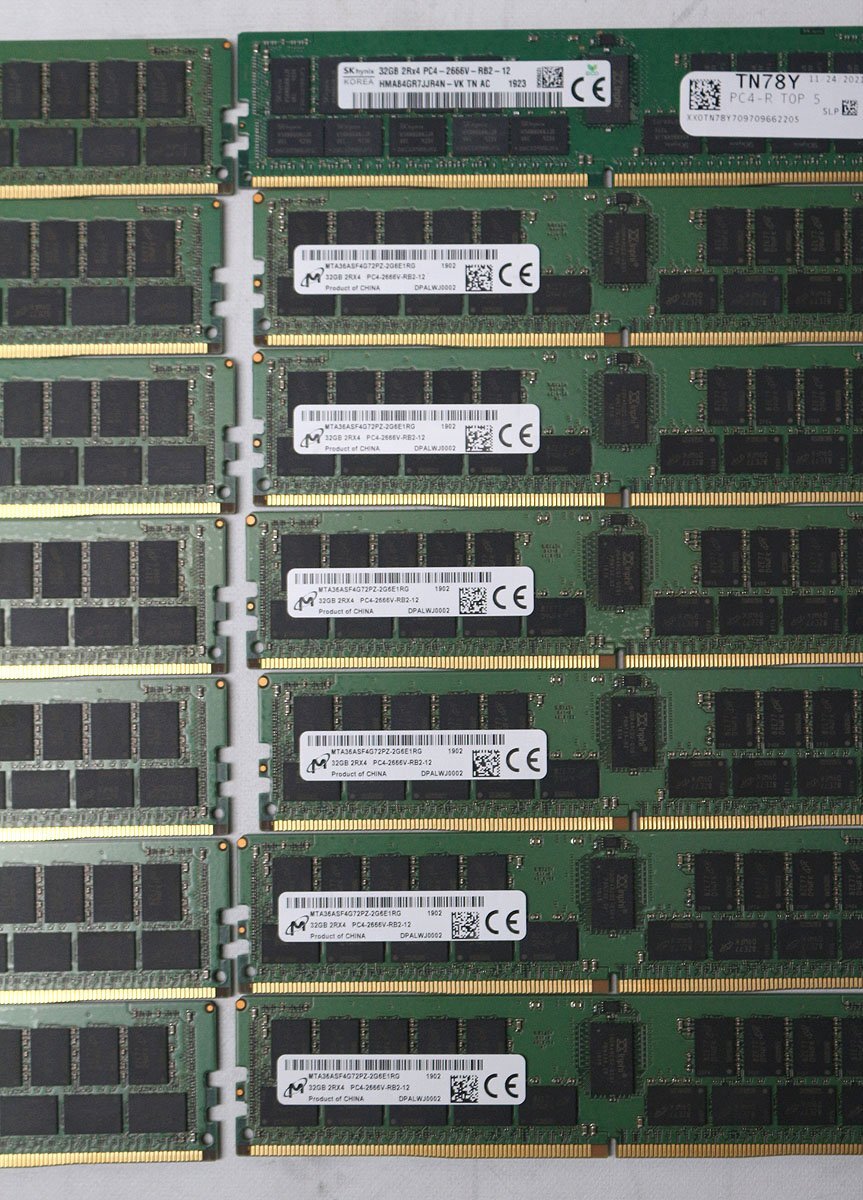 Micron MTA36ASF4G72PZ-2G6E1RG 14 pcs Registered RDIMM Server Memory 32GB 2Rx4 PC4-2666V-RB2-12 [j1241579232]
