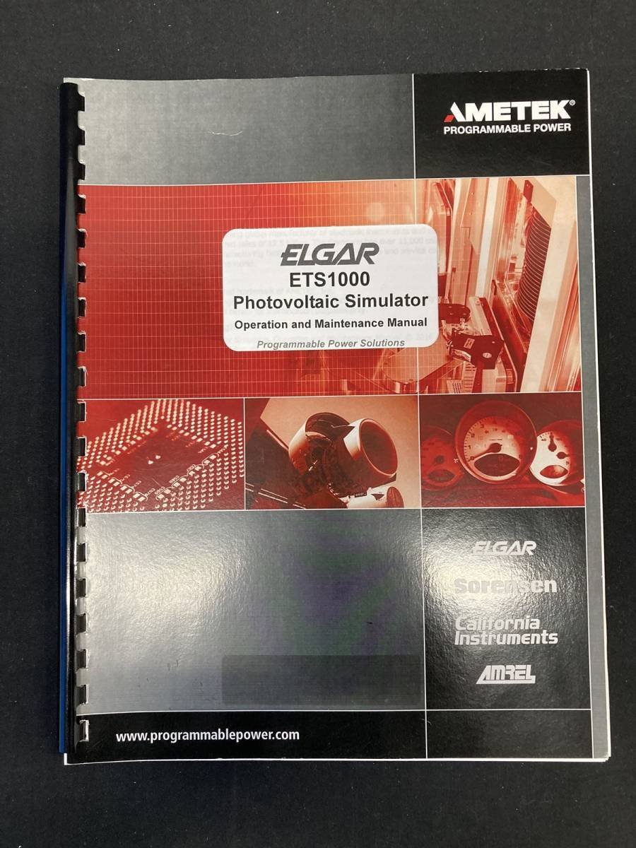 Ametek Elgar ETS1000Y15C TerraSAS Photovoltaic Simulator [b1127892904]