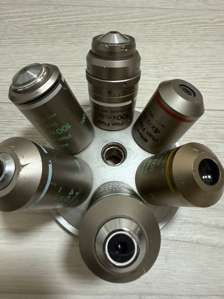 Nikon Plan Fluor 20X/0.50 Objective Lens, 10X/0.30 Objective Lens, 4X/0.13 Objective Lens, 100X/0.90 Objective Lens, 100X/1.30 Objective Lens, 40X/0.75 Objective Lens [l1195901191]