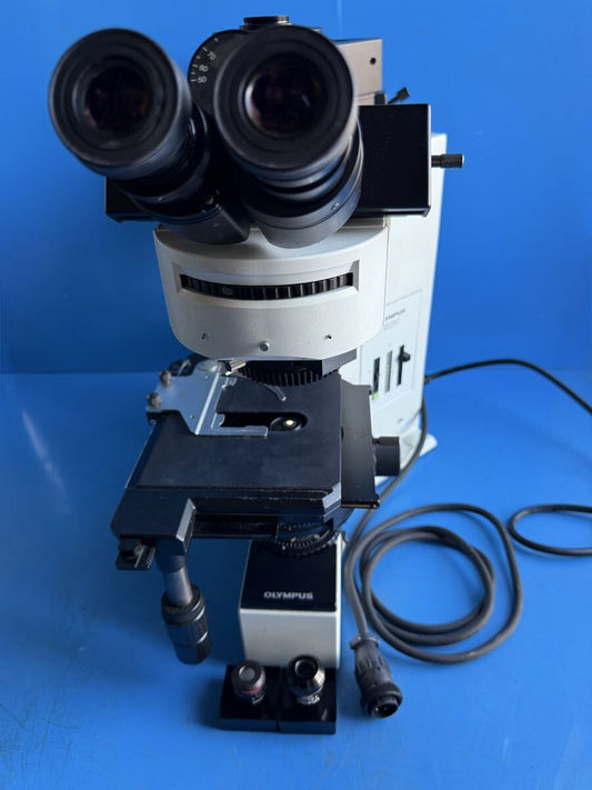 OLYMPUS BX60 Microscope OLYMPUS MPlanApo 2.5x/0.08 Lens OLYMPUS MPlanFLN 5x/0.15 Lens [q1199164004]