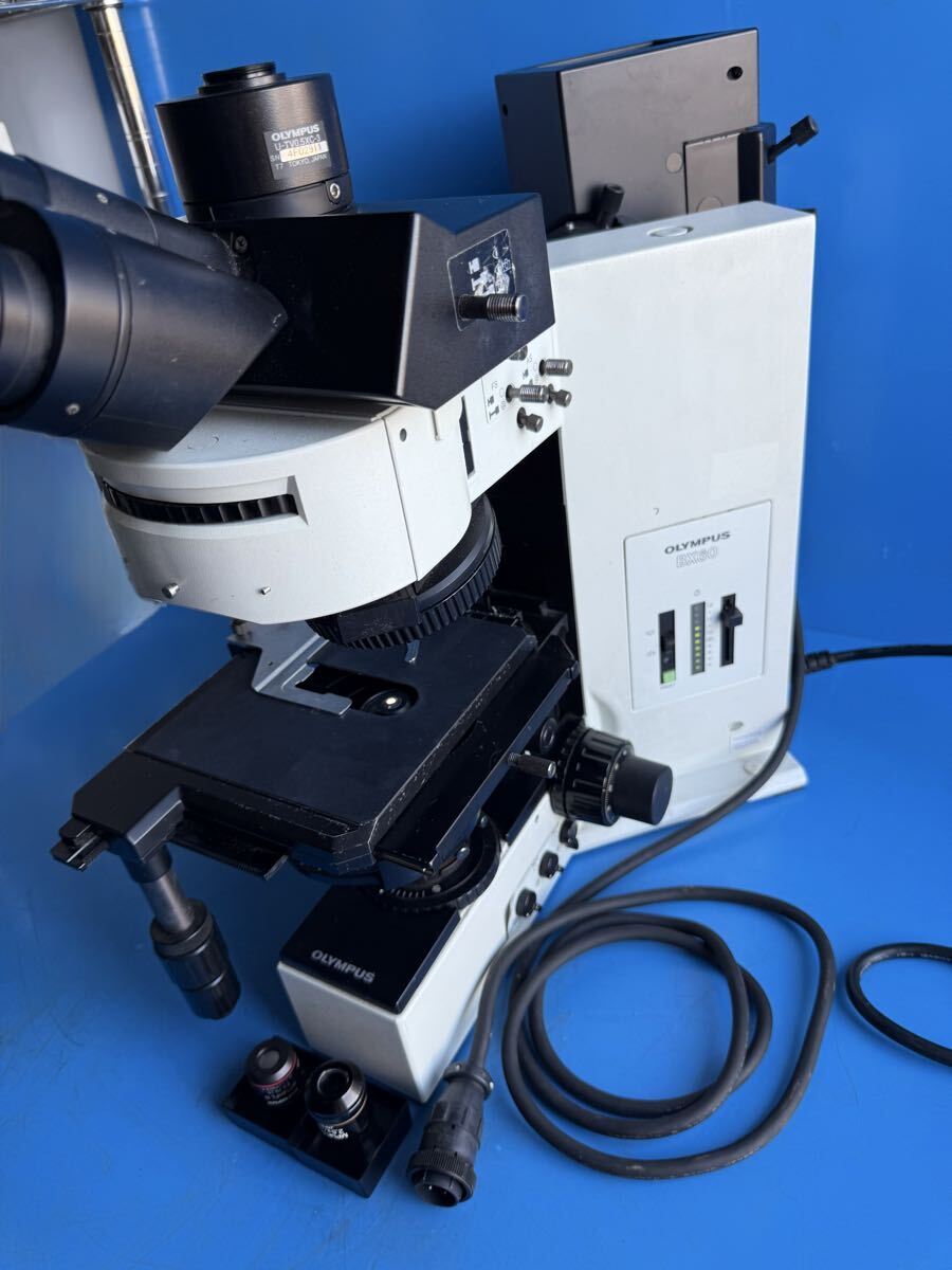 OLYMPUS BX60 Microscope OLYMPUS MPlanApo 2.5x/0.08 Lens OLYMPUS MPlanFLN 5x/0.15 Lens [q1199164004]