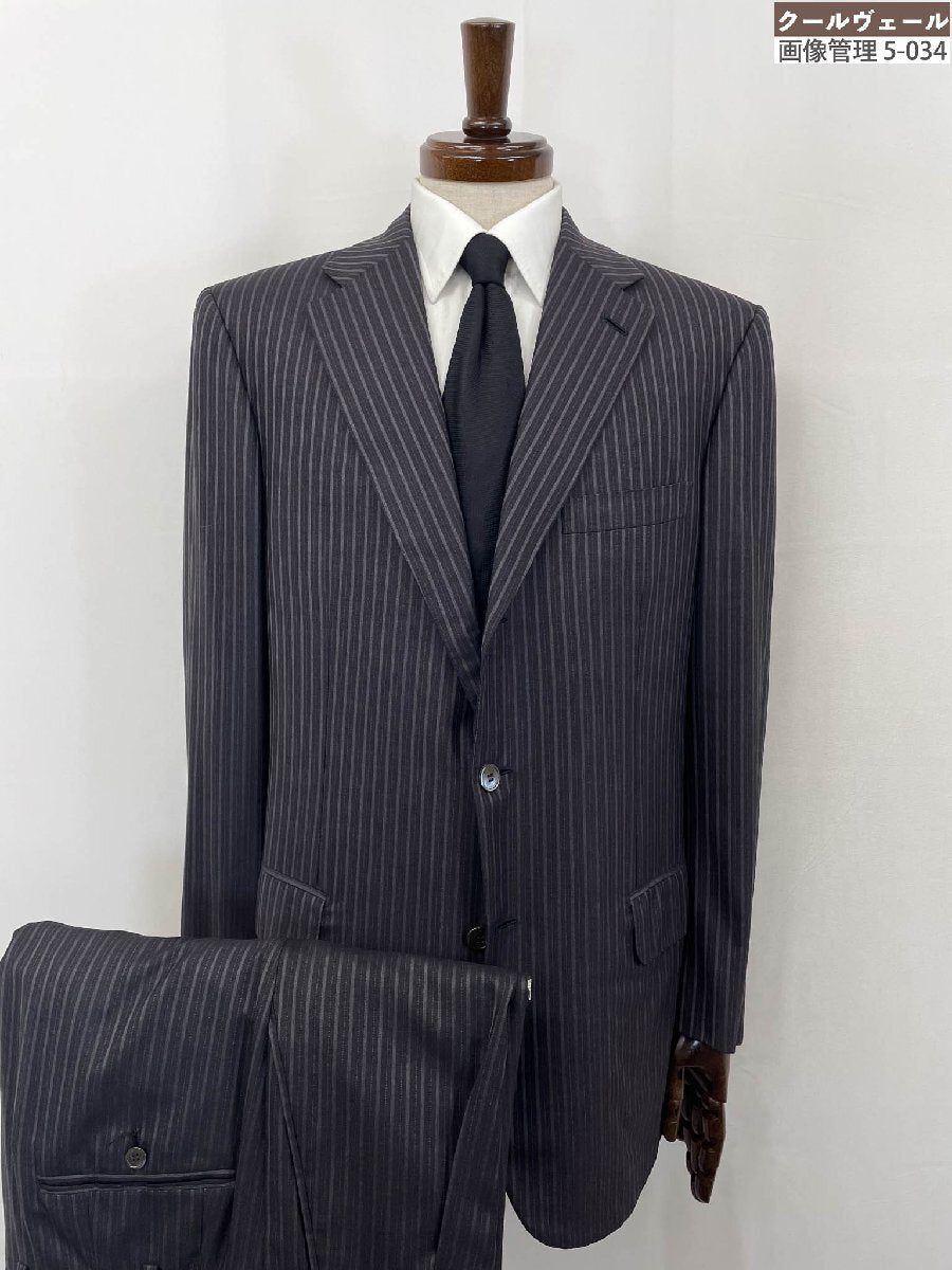 Good condition [Brioni] Super200′s Single 3B stepped suit (men's) size50R Gray striped pattern PARLAMENTO Made in Italy ◇33RMS2891◇ [u1207164677]