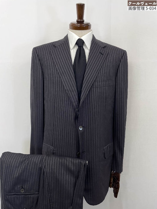 Good condition [Brioni] Super200′s Single 3B stepped suit (men's) size50R Gray striped pattern PARLAMENTO Made in Italy ◇33RMS2891◇ [u1207164677]