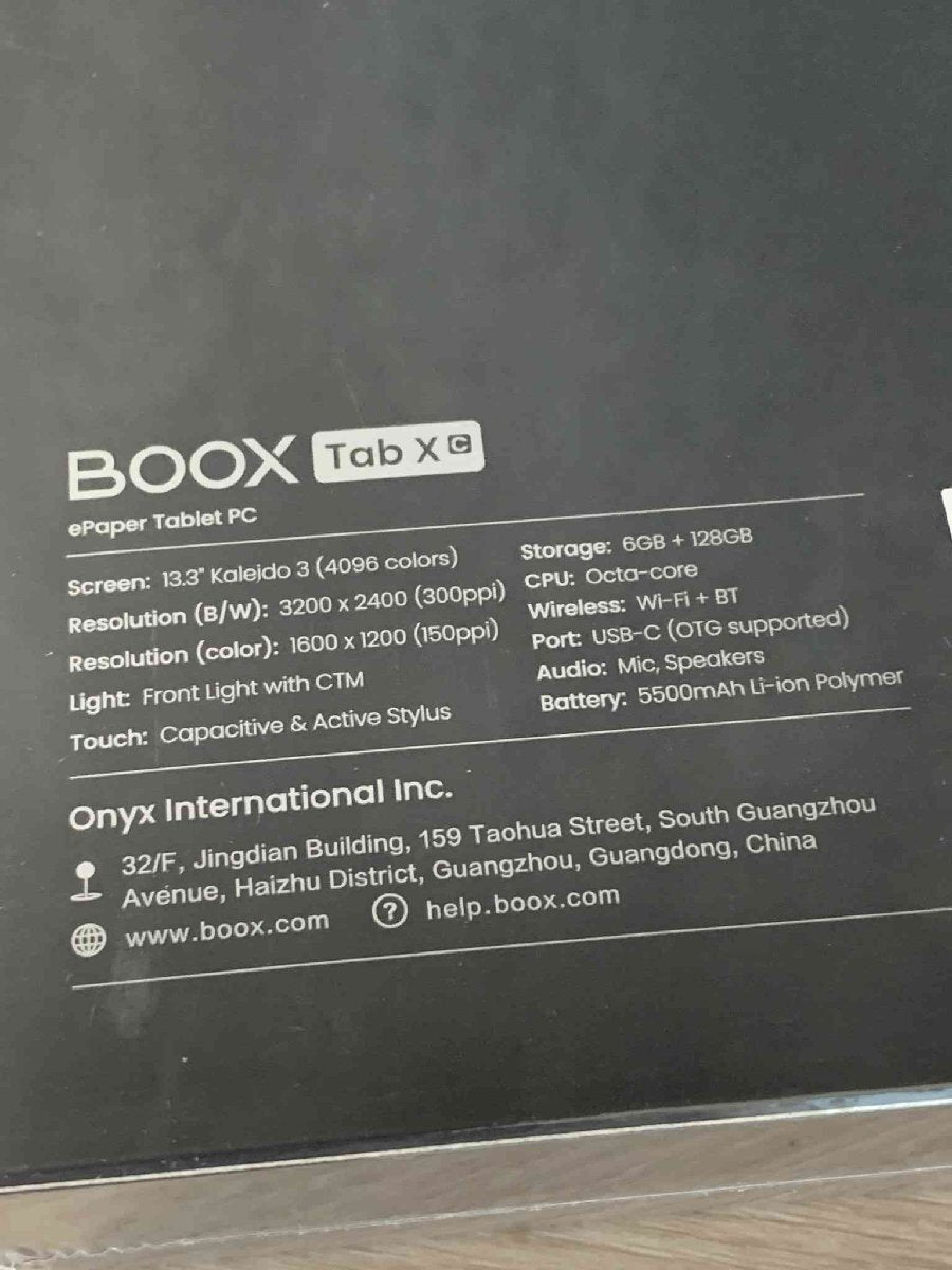 BOOX Tab X C 13.3 ePaper 6G 128G Electronic Paper + BOOX 13.3 Magnetic Cover [v1207978477]