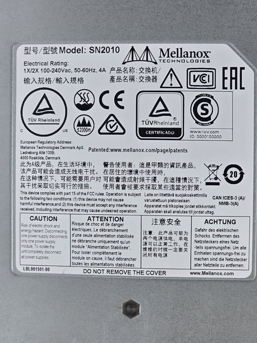 NVIDIA Mellanox Spectrum SN2010 Ethernet Switch | 25GbE/100GbE | SFP28/QSFP28 | Half Rack [f1216096978]