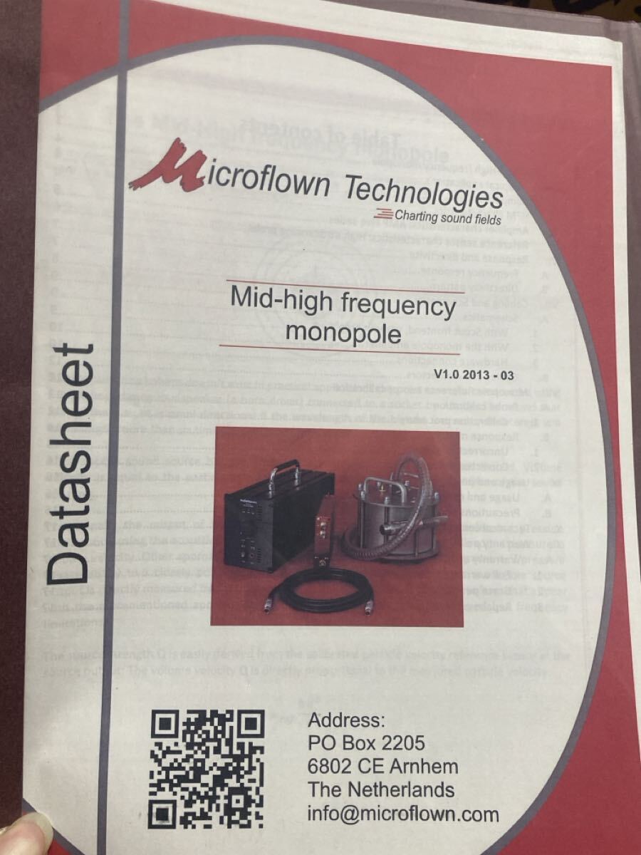 Microflown Technologies HFM 600407 Sound Measuring Instrument Kit Set MFSC-2 JBL CSA-2120 [k1220489961]