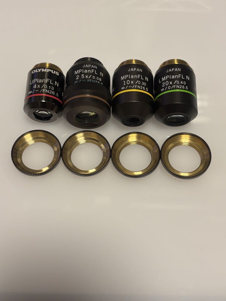 Olympus UPlanFL 4×/0.13 MplanFL 2.5×/0.08 LMPlanFL 20×/0.40 Microscope Objective Lens Pair [s1245775863]