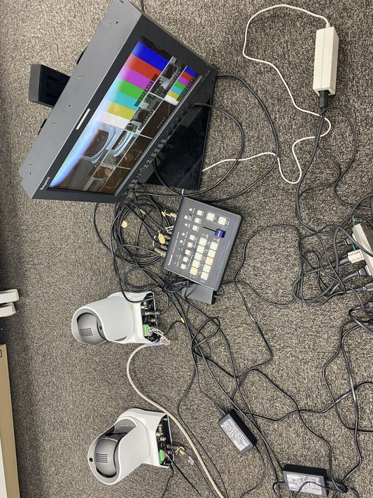 SONY BRC-Z330 Professional Camera 4 Units with Panasonic AW-HS50 Live Switcher [h1247942505]