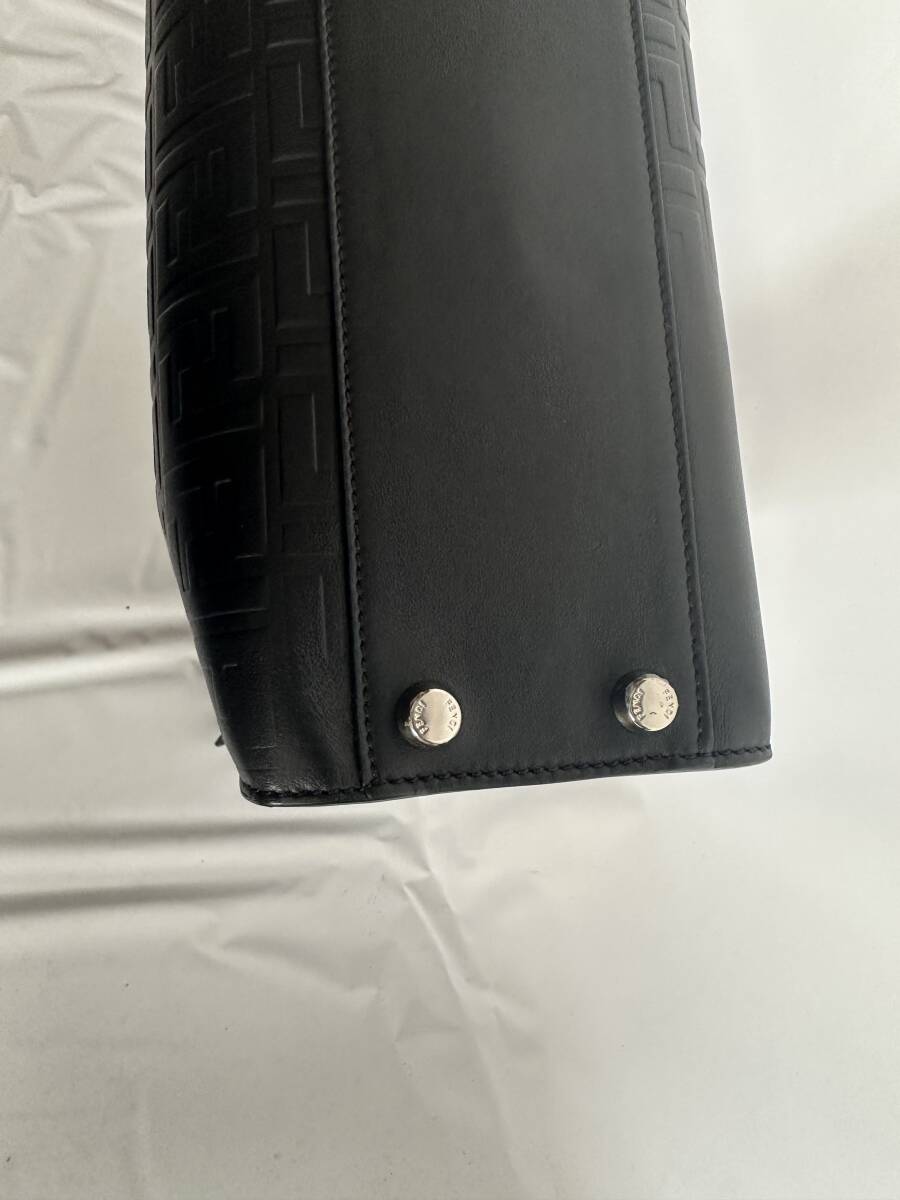 Fendi PEEKABOO X-LITE Leather Tote Bag Black FF Embossed 37cm x 36cm x 13cm [t1248323037]