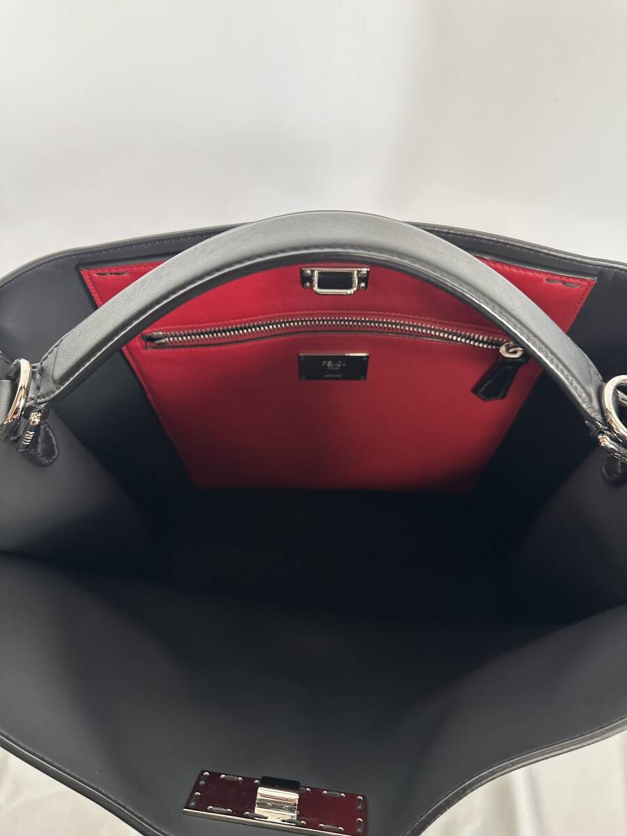 Fendi PEEKABOO X-LITE Leather Tote Bag Black FF Embossed 37cm x 36cm x 13cm [t1248323037]