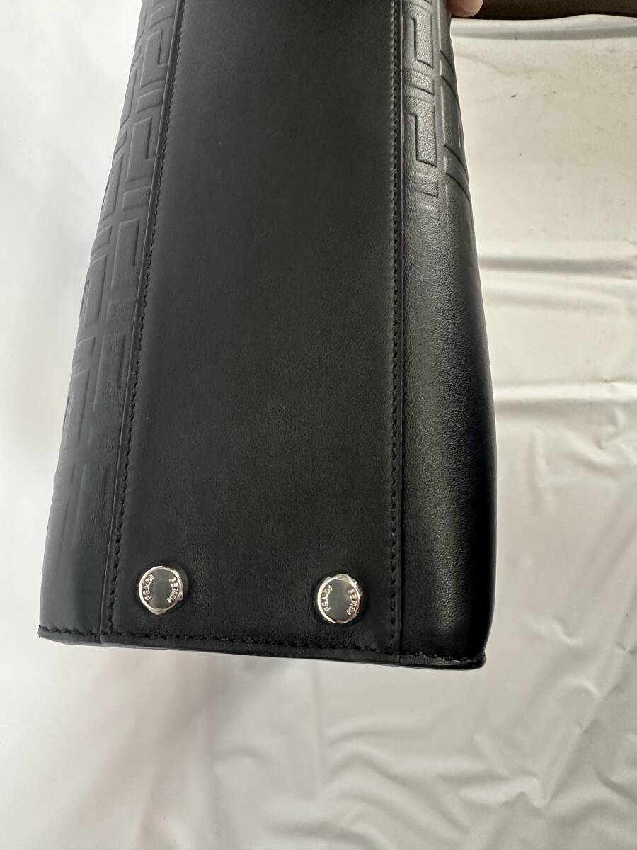 Fendi PEEKABOO X-LITE Leather Tote Bag Black FF Embossed 37cm x 36cm x 13cm [t1248323037]